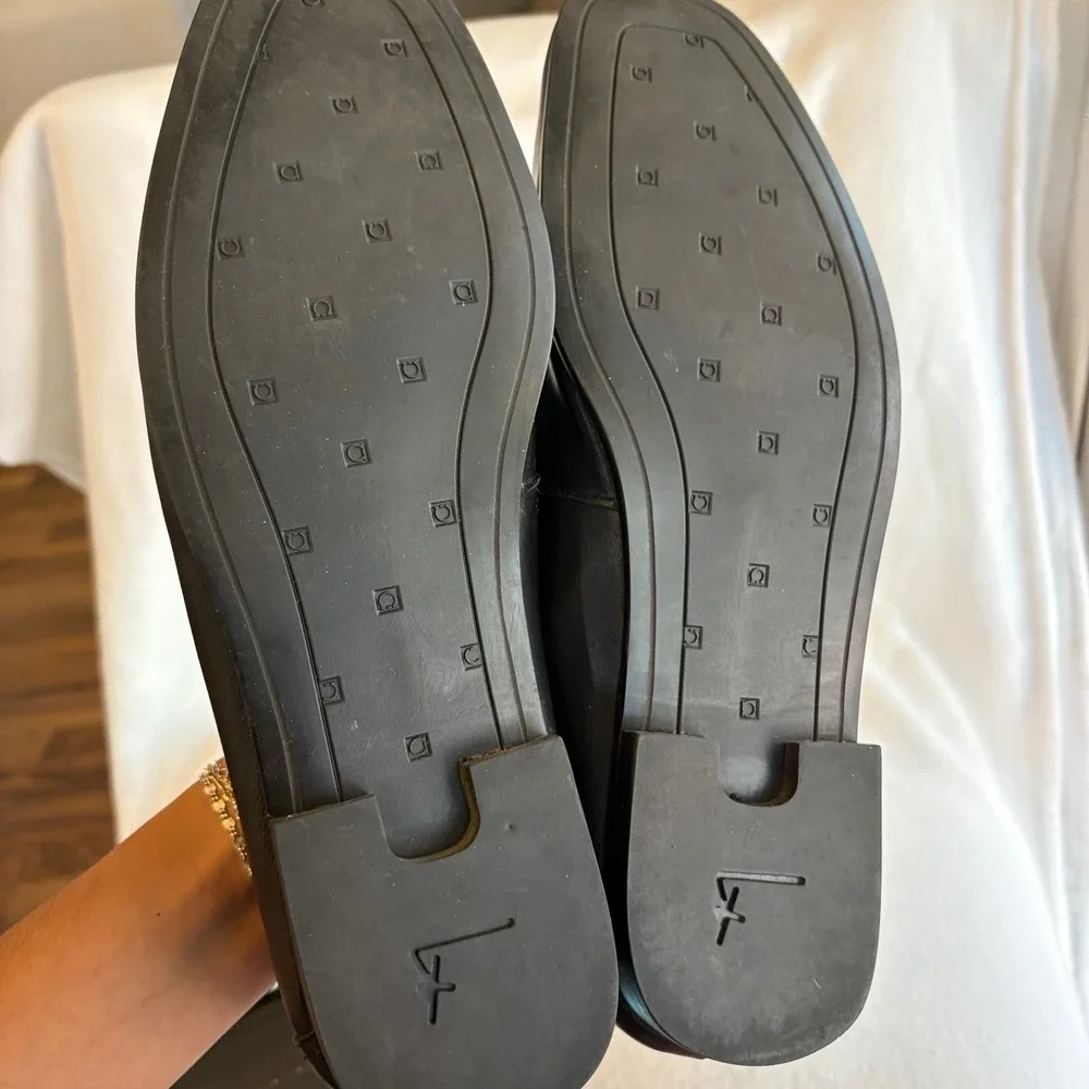 Salvatore Ferragamo Mens Black Leather Gancini Bit Loafers A5287-45 Italy